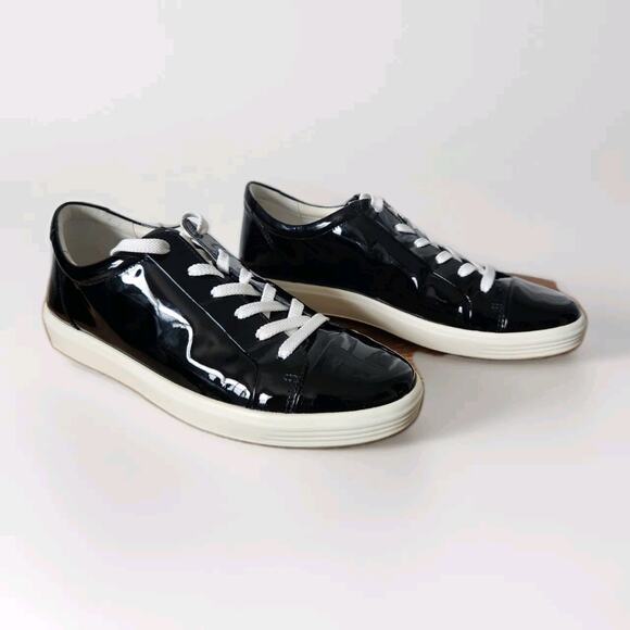 ECCO Soft 7 W 2.0 Sneaker Black Patent Leather Size 10 /10,5 Pre-owned - Picture 4 of 8